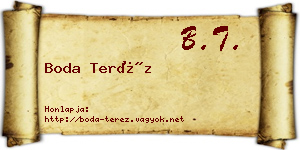 Boda Teréz névjegykártya